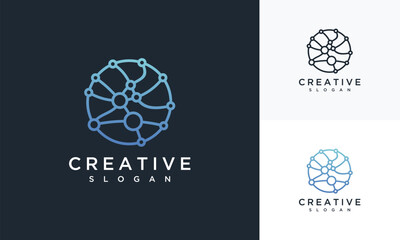 Global technology vector logo icon template with connection concept	