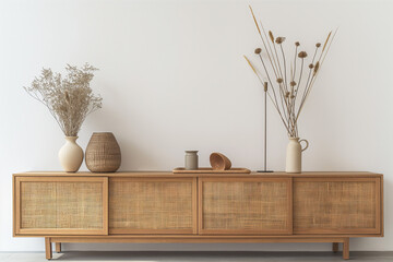 Obraz premium TV cabinet in a scandinavian decor living room