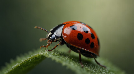 "Macro Photography of Ladybug: Intricate and Vibrant Insect"
