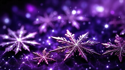 Fototapeta premium Beautiful shining stars on purple background