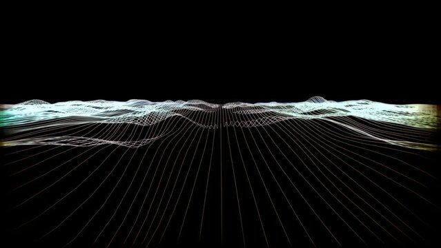 Puffed: Particle polygon topographic abstract wave landscape  animation art  technology