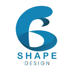B Shape logo design vector