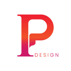 Logo initial P with gradient red