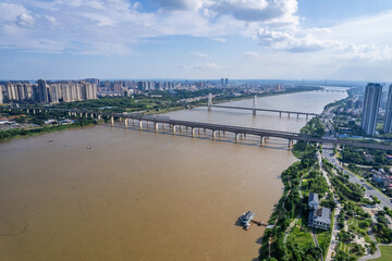 Aerial photography of Xiangtan city, China