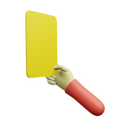 3 D illustration of red card football icon