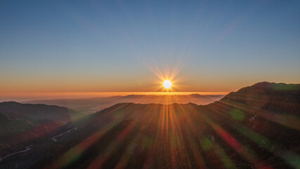 Naklejka premium Amanecer Sierra de la Laguna, Baja California Sur