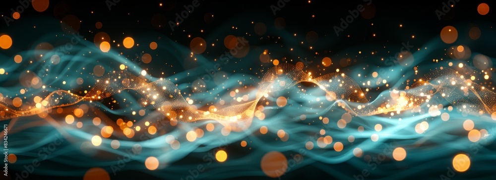 Poster gradient color with dots connected background, abstract geometric isolated in colorful background, concept of business presentation background