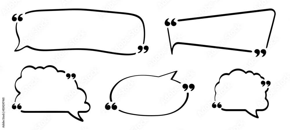 Wall mural Minimalistic Speech Bubbles with Quotation Marks