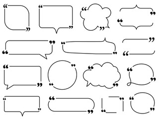 Obraz premium Elegant Speech Bubble Collection with Quotation Marks