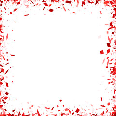 Festive Frame of Red Confetti