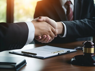 Concepts of Law and Legal services, Business person and lawyers discussing contract papers in office. Law, legal services, advice, Justice concept. attorney and legal law support
