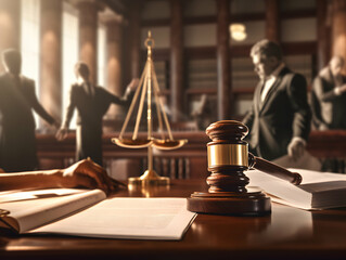 Concepts of Law and Legal services, Business person and lawyers discussing contract papers in office. Law, legal services, advice, Justice concept. attorney and legal law support