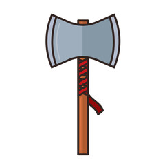 Colored axe medieval weapon icon Vector
