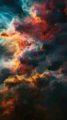 Fototapeta premium A colorful space scene with a purple cloud in the middle