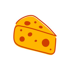 Cheese vector illustration on white background. Line. Abstract design.