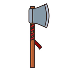 Colored axe medieval weapon icon Vector