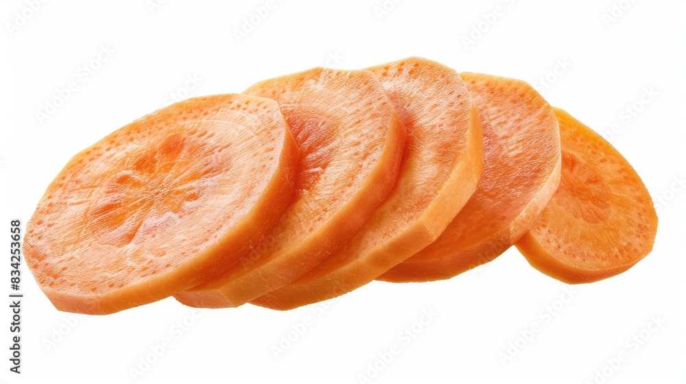 Poster carrot slices isolated on white background with clipping path