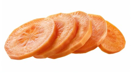 Carrot slices isolated on white background with clipping path