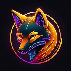 fox neon sign, modern glowing