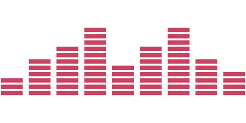Modern sound wave equalizer icon isolated on white background.