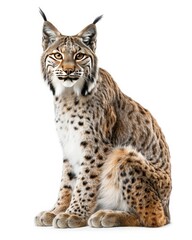 the Lynx canadensis white copy space on right Isolated on white background