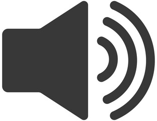 Speaker volume flat icon isolated on white background.