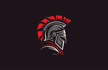 Spartan logo design template vector illustration