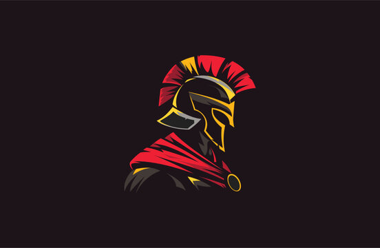 Spartan logo design template vector illustration
