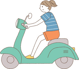 スクーターに乗る女性