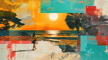 Travel Poster Background, Generative AI