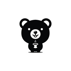 cute panda enjoying a cup of coffee