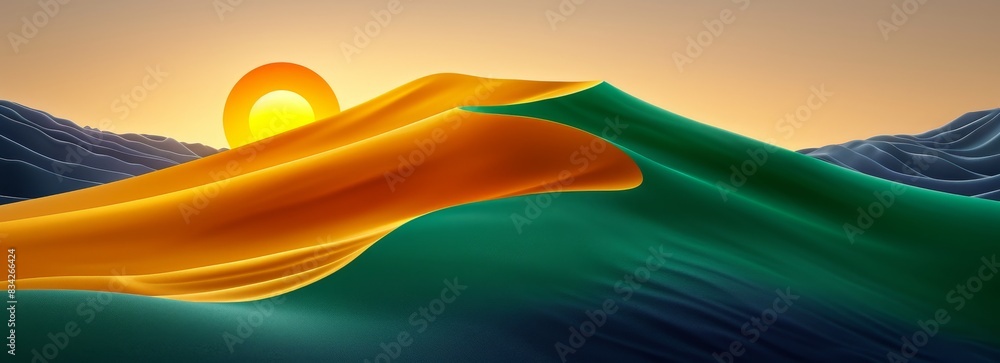 Poster colorful abstract gradient fluid liquif mountain shape background, marbling background with the colo