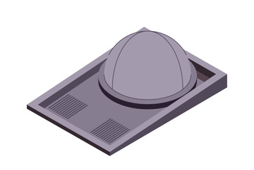 Factory isometric icon. Professional equipment for industrial buildings, manufacturing plants and chemical stations. Device for production. 3D vector illustration isolated on white background