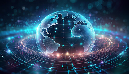 Obraz premium technology world concept