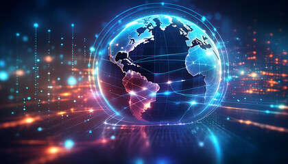 Obraz premium technology world concept