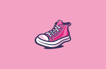 Shoes cute logo design template vector illustration