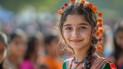 A beautiful Indian girl on Independence Day or Republic Day of India