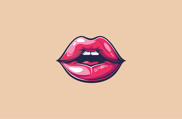 Lips logo icon design template vector illustration