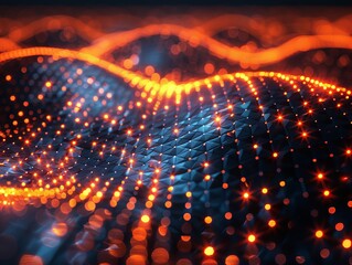 Fototapeta premium An abstract technology background with data flow and connection concepts. 