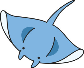 Cute Manta ray illustration