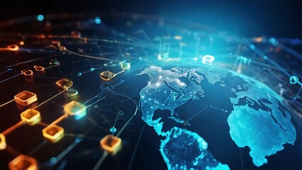 concept of digital transformation Engineering systems Binary code Programming