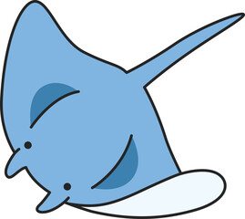 Cute Manta ray illustration