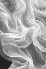 Fototapeta premium A white fabric with a pattern of swirls and a flame