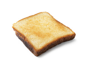 One piece of fresh toast bread isolated on white