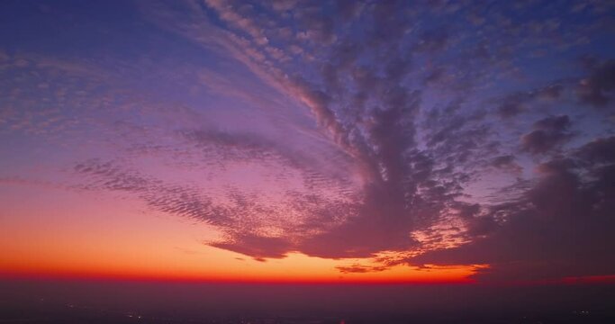 Spectacular sky clouds natural landscape at dusk. The cloud is shaped like a phoenix with its wings spread.