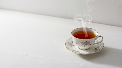 A cup of tea against a white background