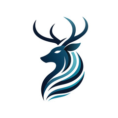 A minimalist and elegant deer head logo with flowing lines, ideal for fashion, beauty, or luxury brands.