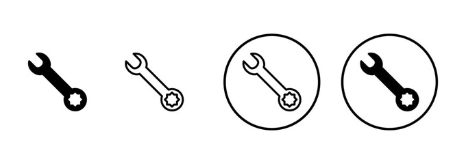 wrench icon vector isolated on white background. Wrench vector icon. Spanner symbol