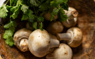 Vegetables white mushrooms