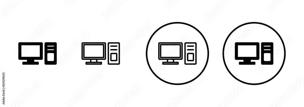 Aufkleber computer icon vector isolated on white background. pc icon vector. computer monitor icon. flat pc sy